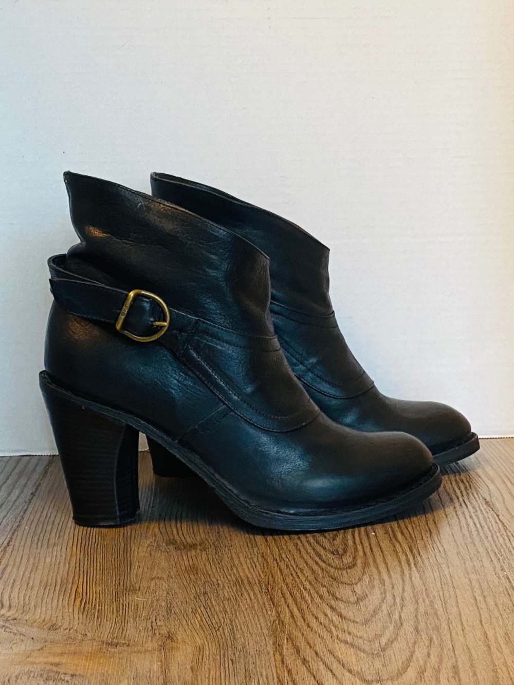 Fiorentini + Baker, Womens Black Leather Ankle Boots, 9-9.5 | IT 40